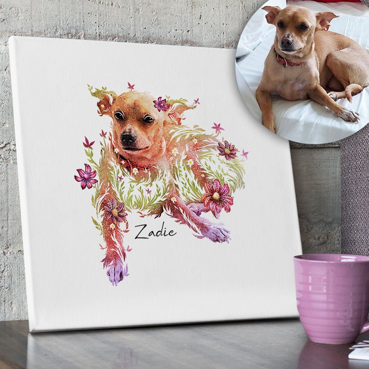 Flowerpup Custom Pet Portrait - FlowerPup