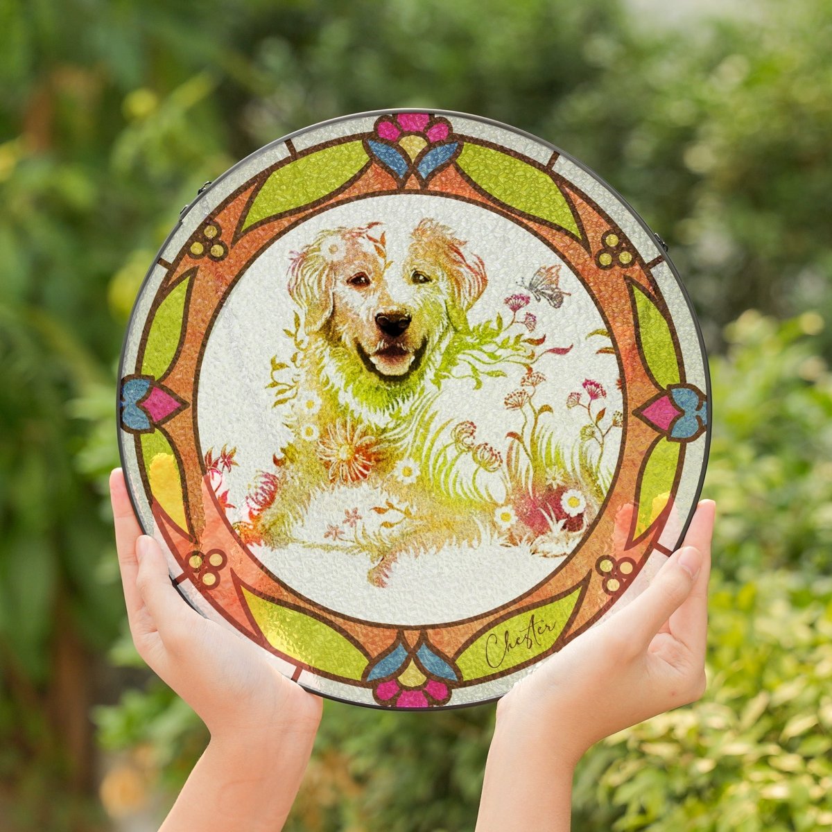 Flowerpup Stained Glass Portrait - FlowerPup
