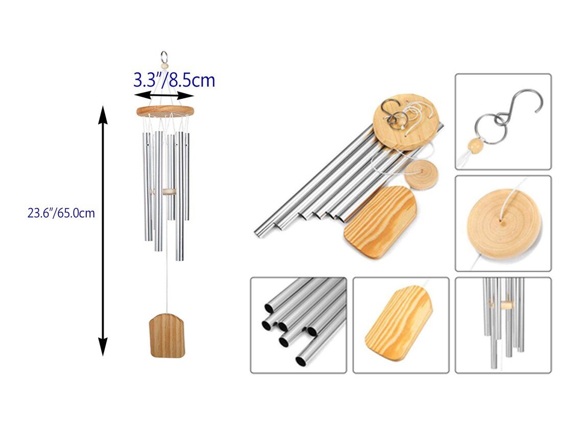 Metal and Wood Pet Memorial Wind Chime - FlowerPup