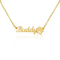 Customizable Name Necklace + Paw Print - FlowerPup