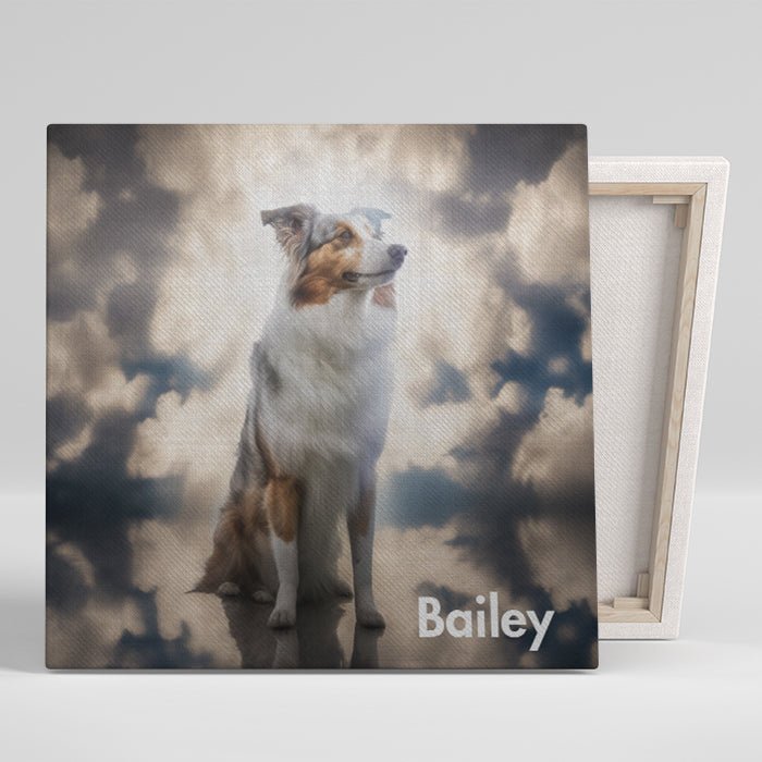 Dog in Heaven portrait - FlowerPup