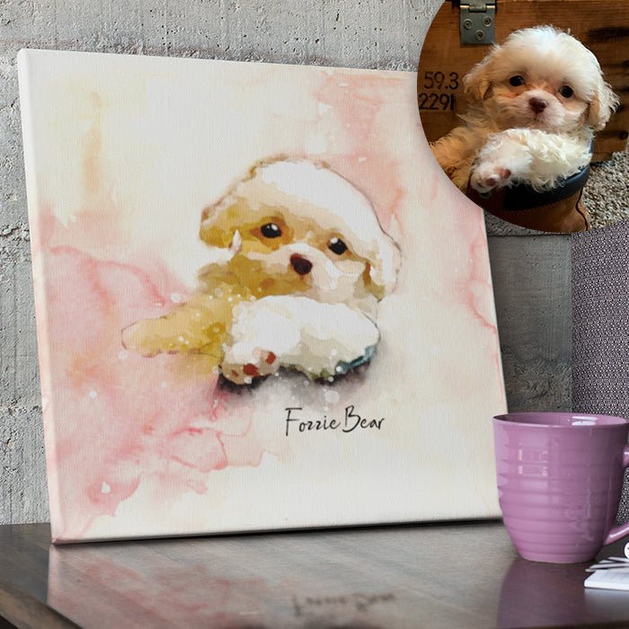 Watercolor pet Portrait - FlowerPup