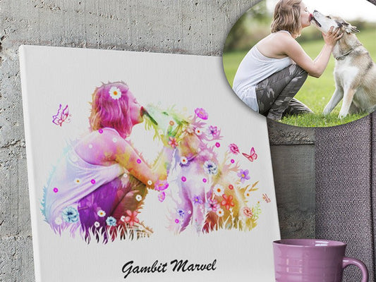 Personalized portraits on canvas for your happiest memories - FlowerPup