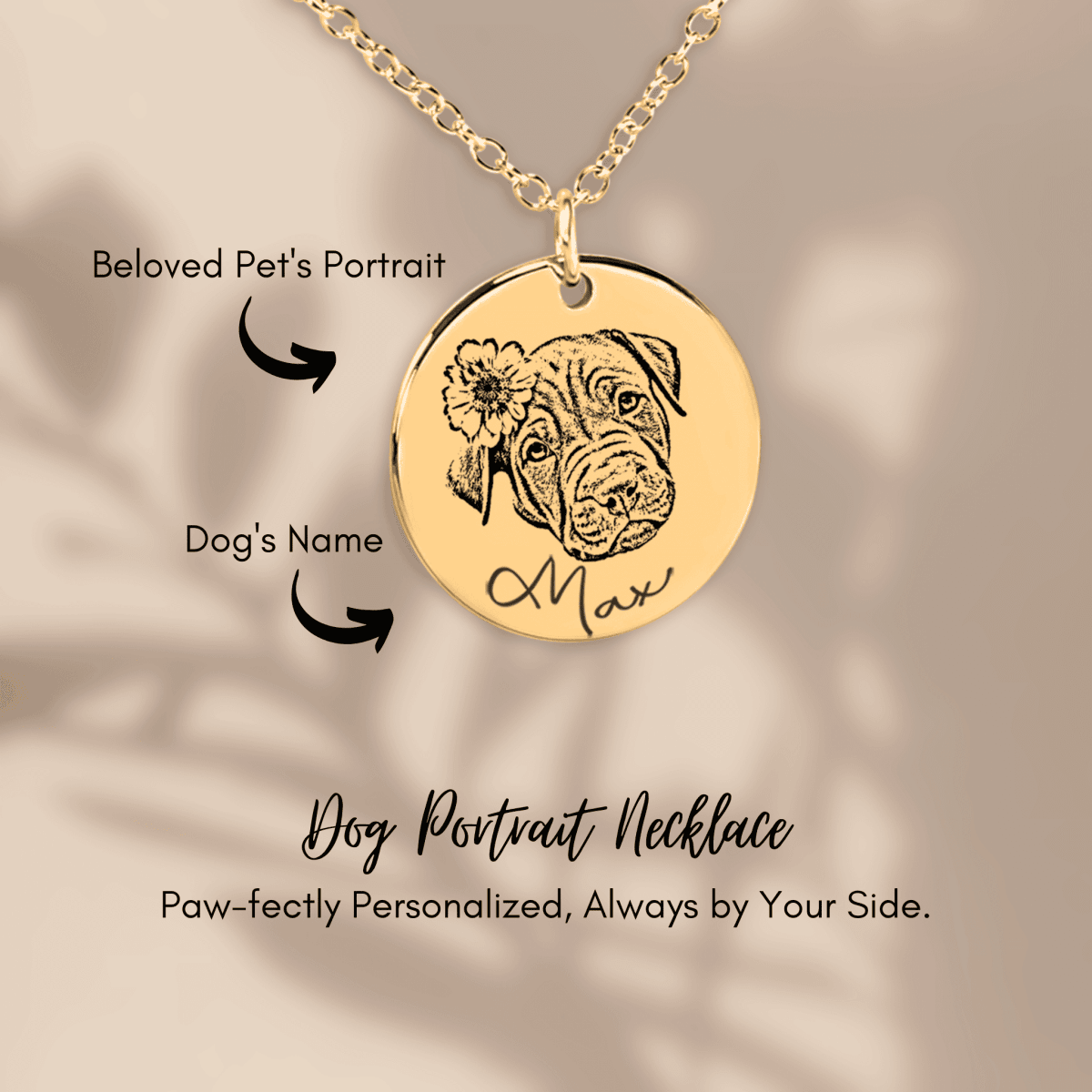 Dog Portrait Necklace - FlowerPup