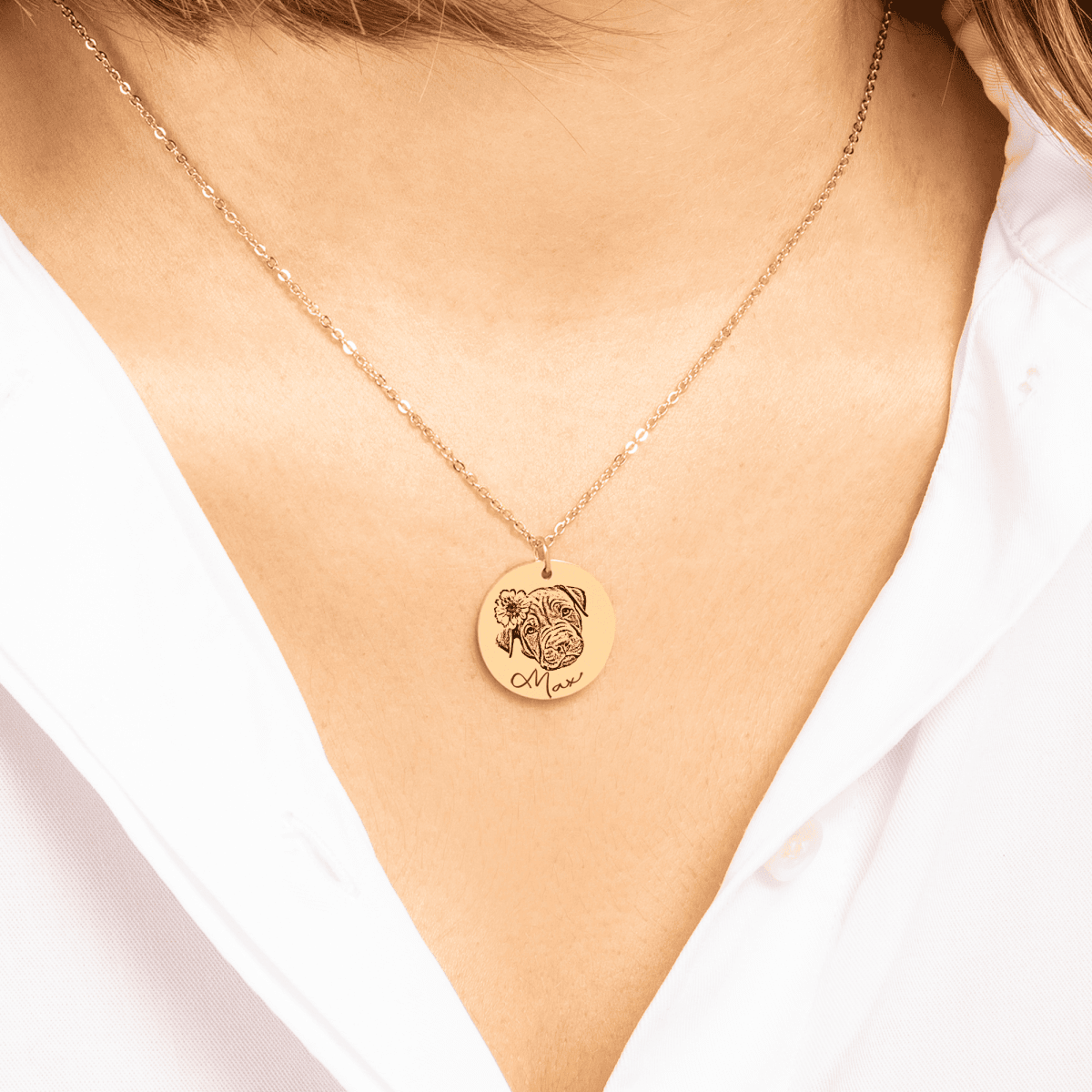Dog Portrait Necklace - FlowerPup