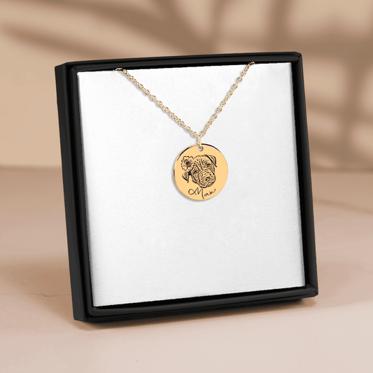 Dog Portrait Necklace - FlowerPup