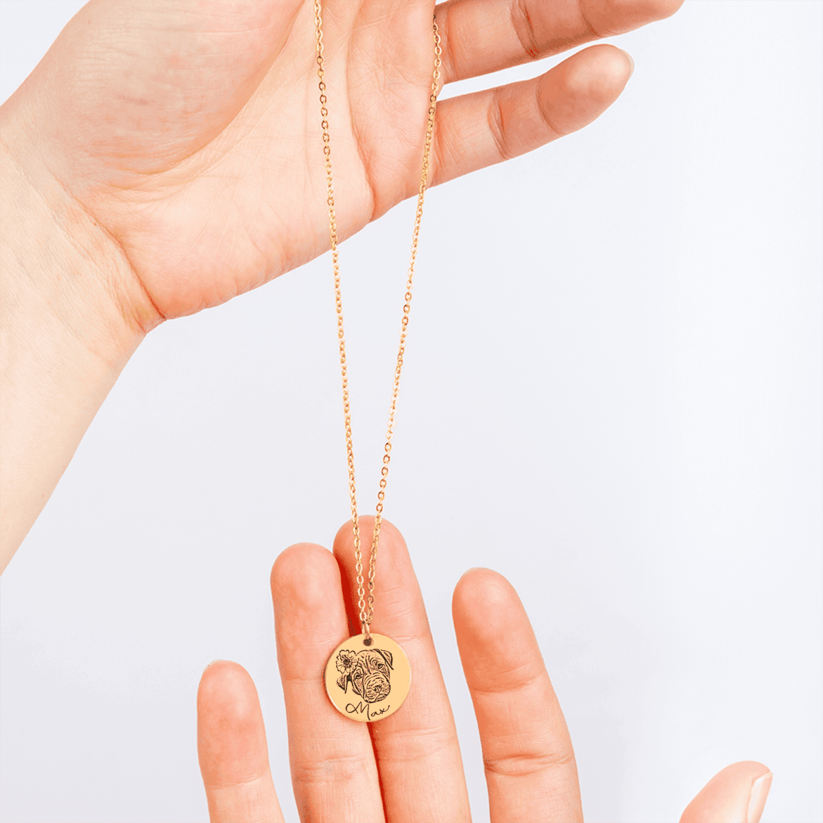 Dog Portrait Necklace - FlowerPup