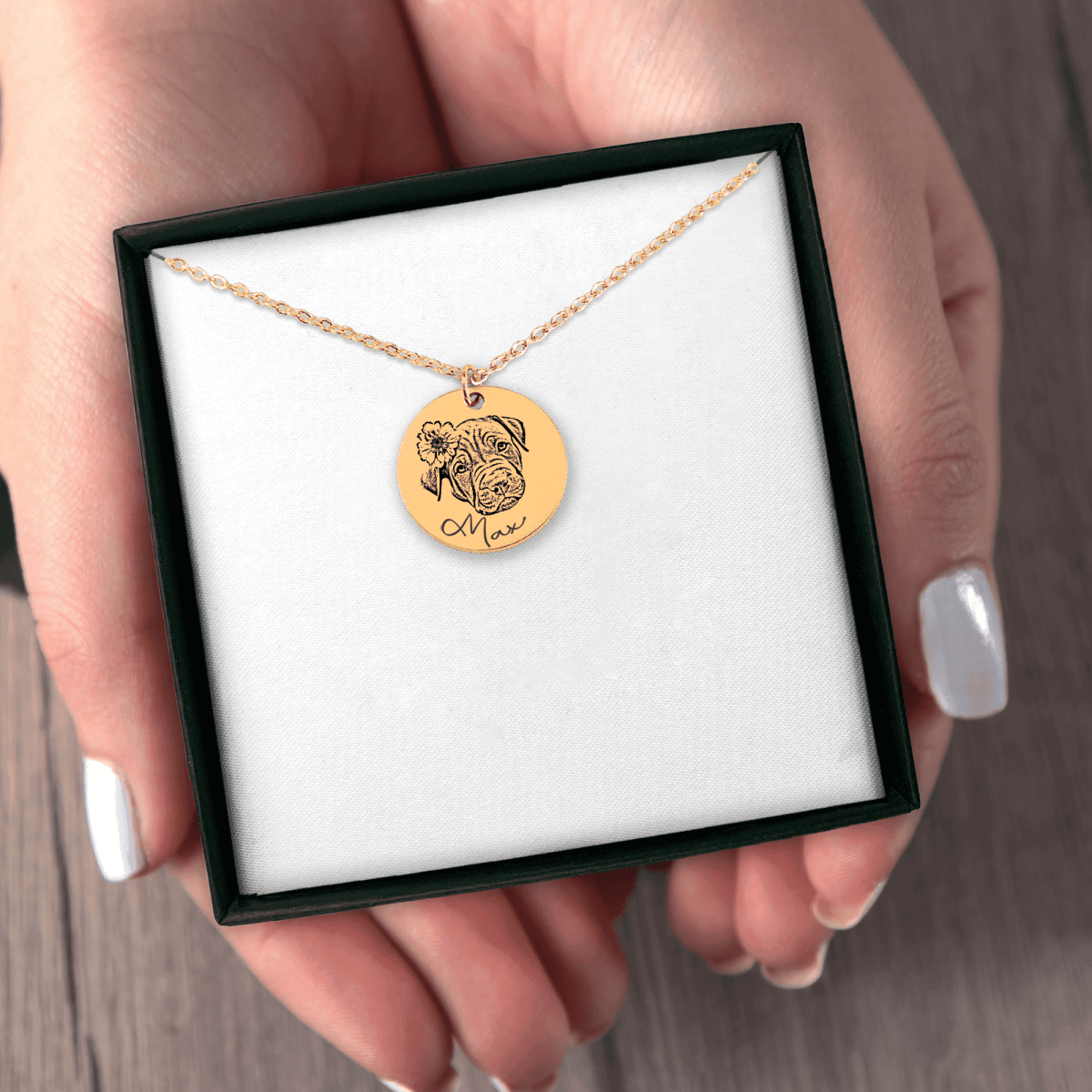 Dog Portrait Necklace - FlowerPup