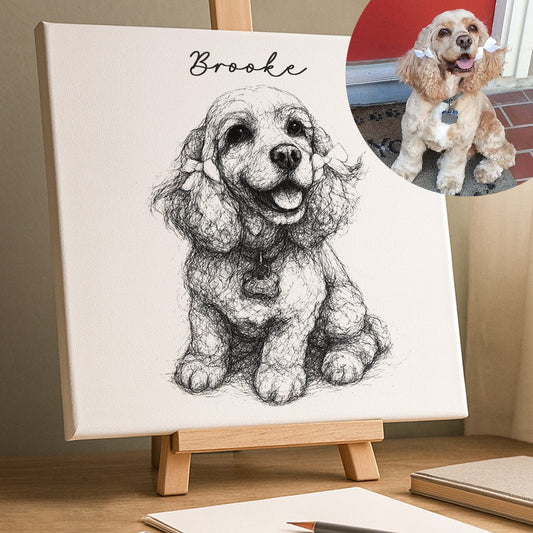 Handrawn Lines Portrait - FlowerPup