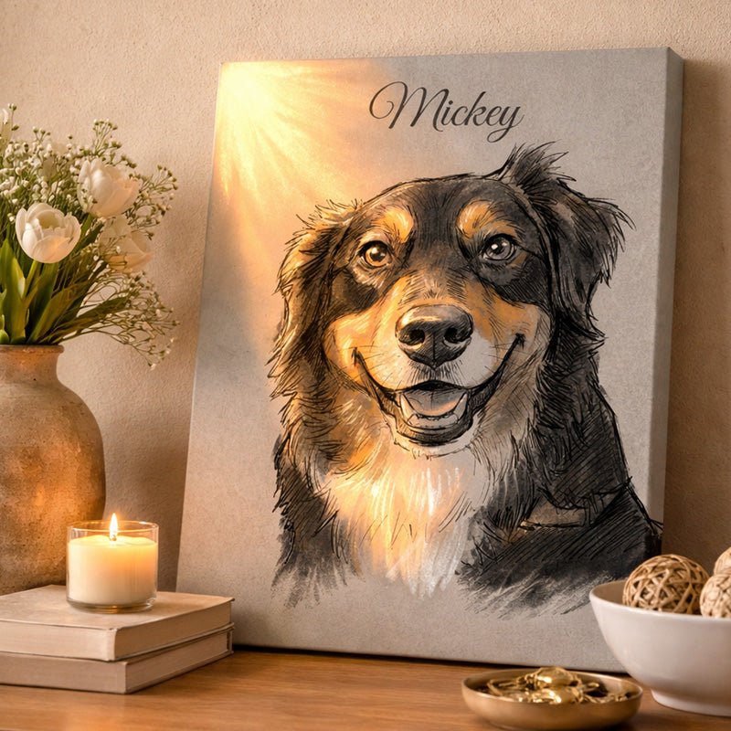 Holy Light Pet Portrait - FlowerPup
