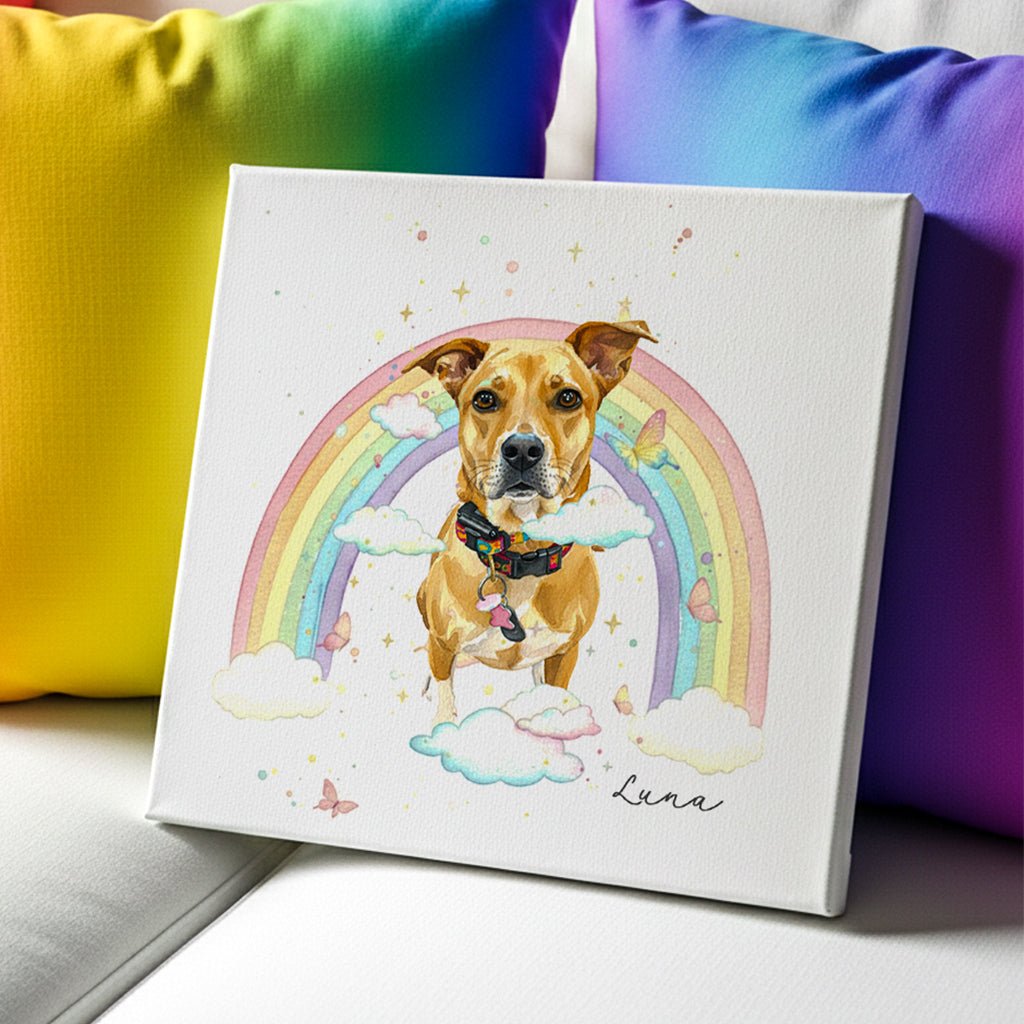 Rainbow Custom Pet Portrait - FlowerPup