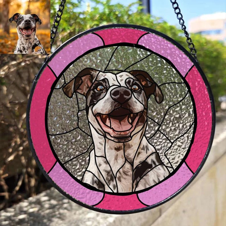 Stained Glass pet portrait - FlowerPup
