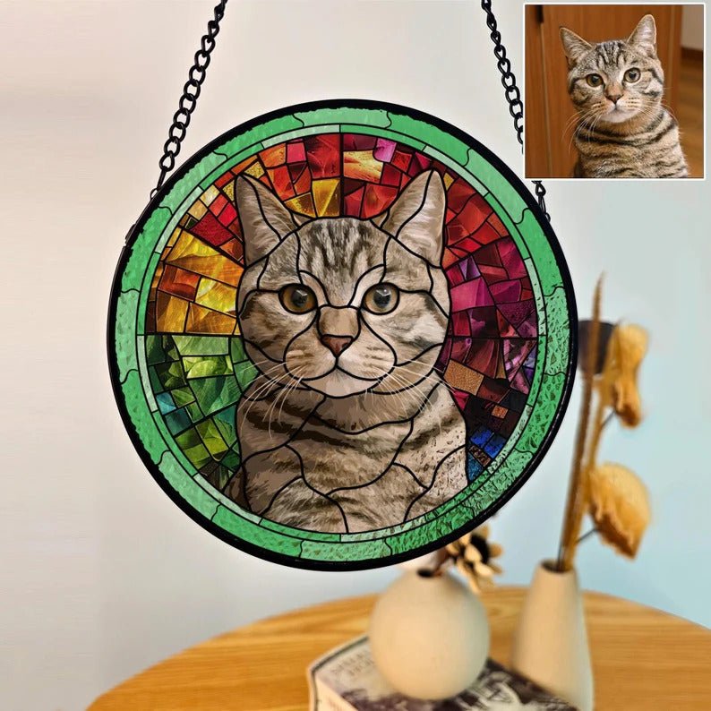 Stained Glass pet portrait - FlowerPup