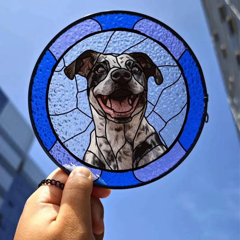 Stained Glass pet portrait - FlowerPup