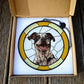 Stained Glass pet portrait - FlowerPup