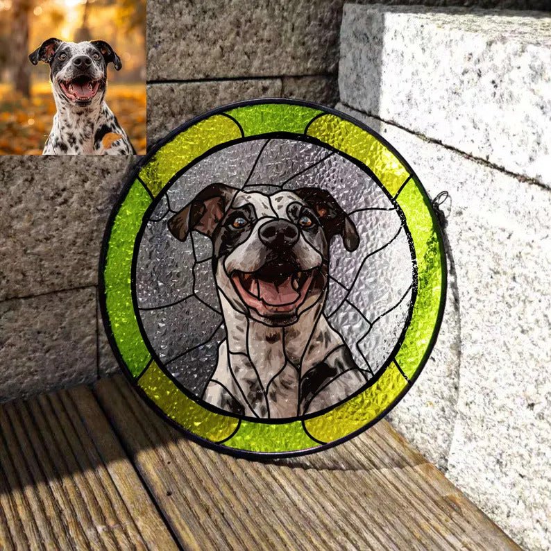 Stained Glass pet portrait - FlowerPup