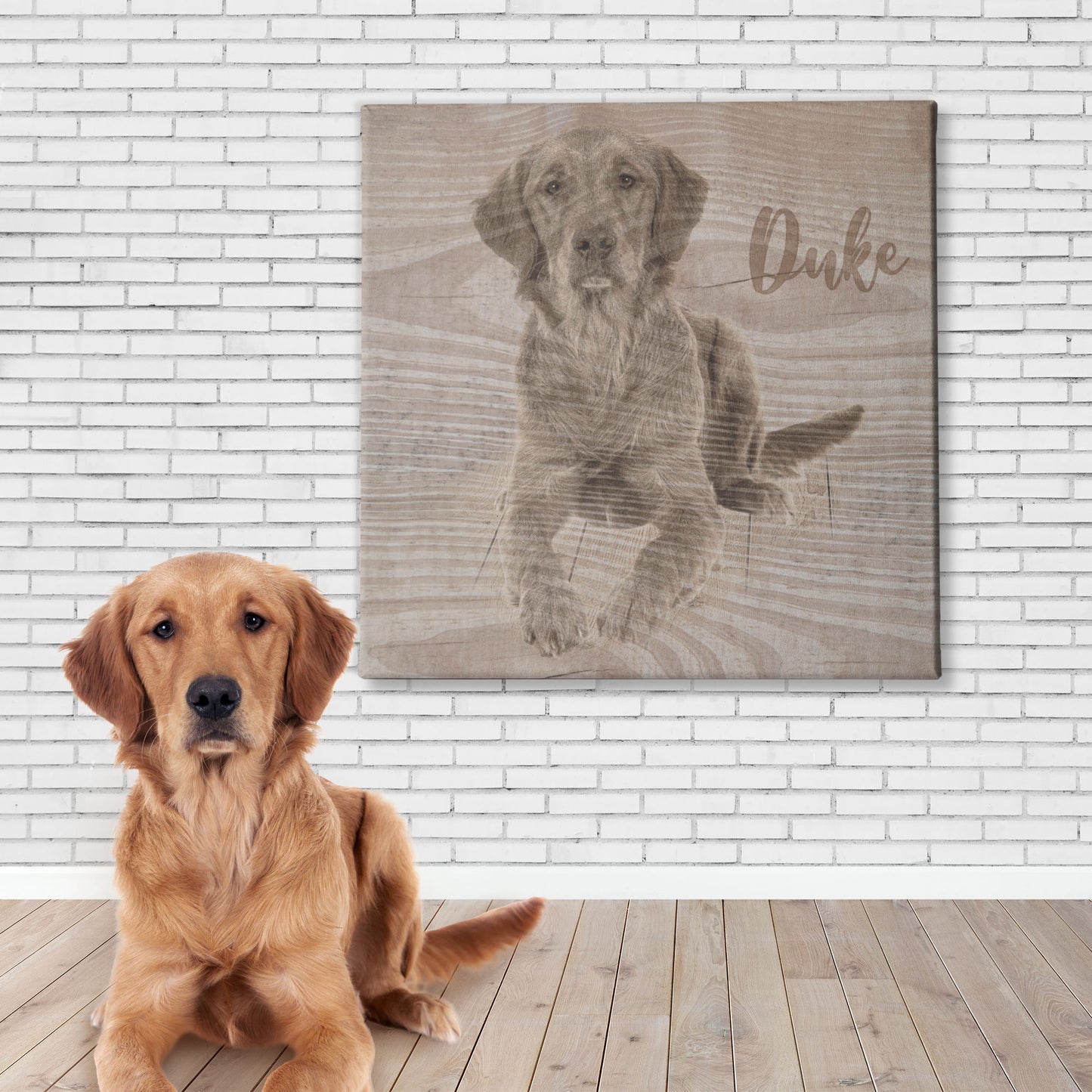 'Wood' custom pet portrait