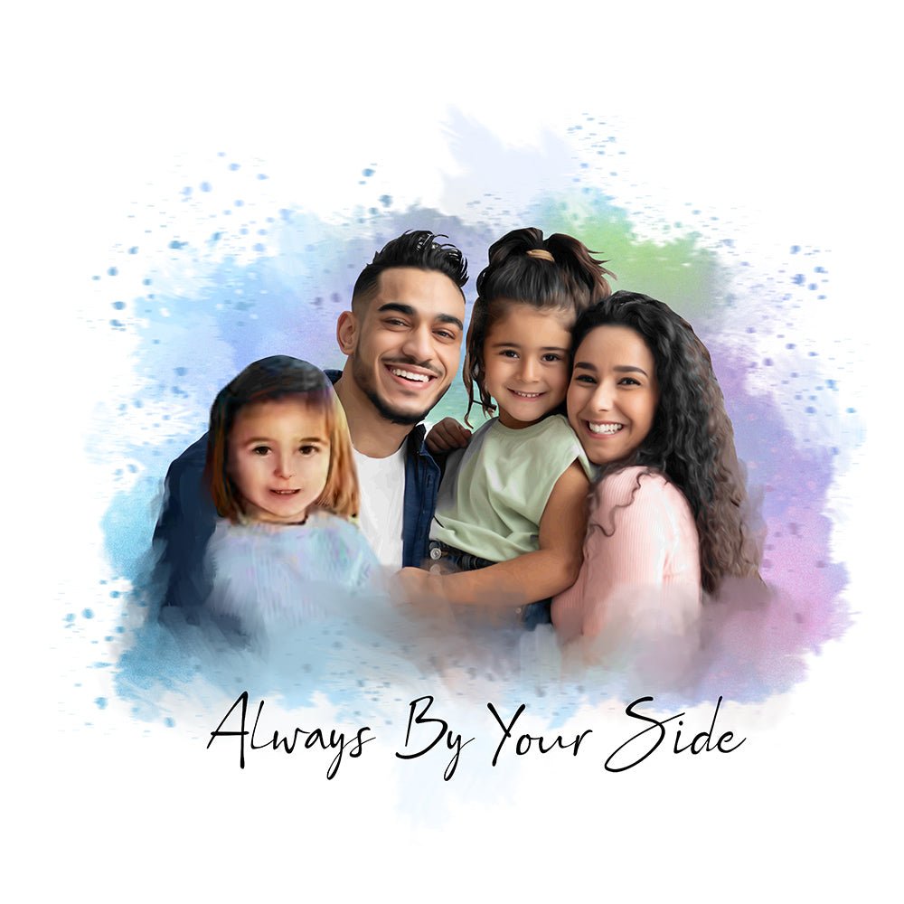Add deceased loved one to photo custom portrait - FlowerPup