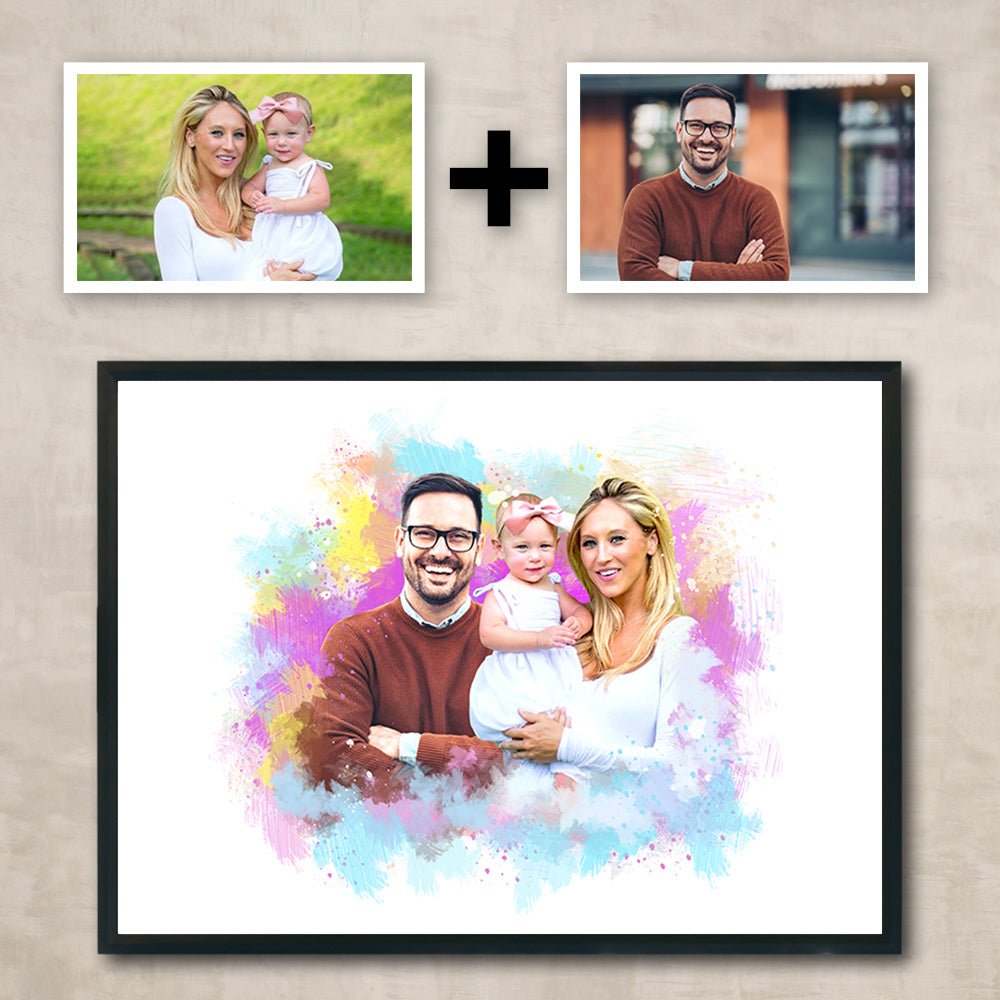 Add deceased loved one to photo custom portrait - FlowerPup