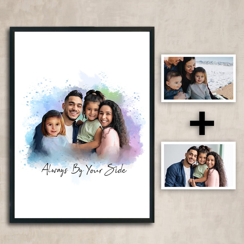Add deceased loved one to photo custom portrait - FlowerPup