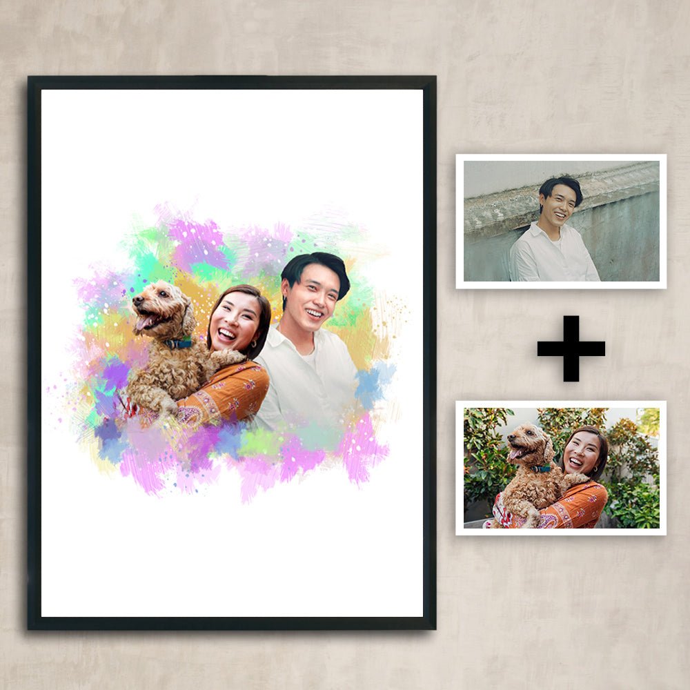 Add deceased loved one to photo custom portrait - FlowerPup