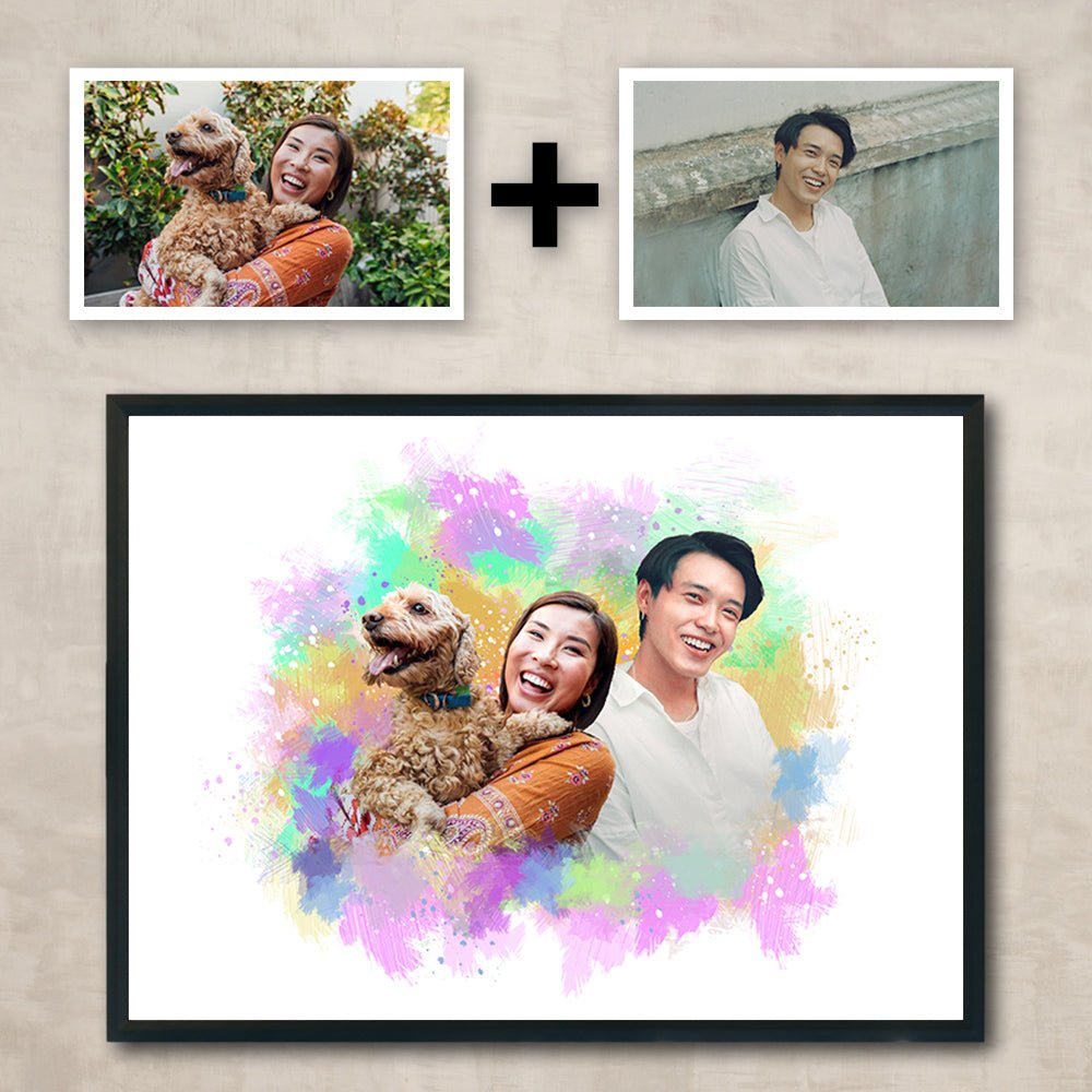 Add deceased loved one to photo custom portrait - FlowerPup