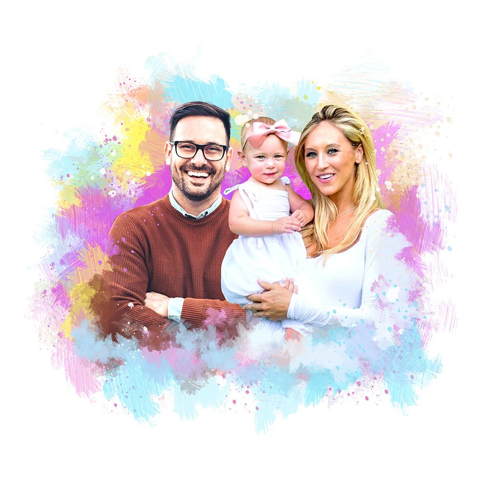 Add deceased loved one to photo custom portrait - FlowerPup