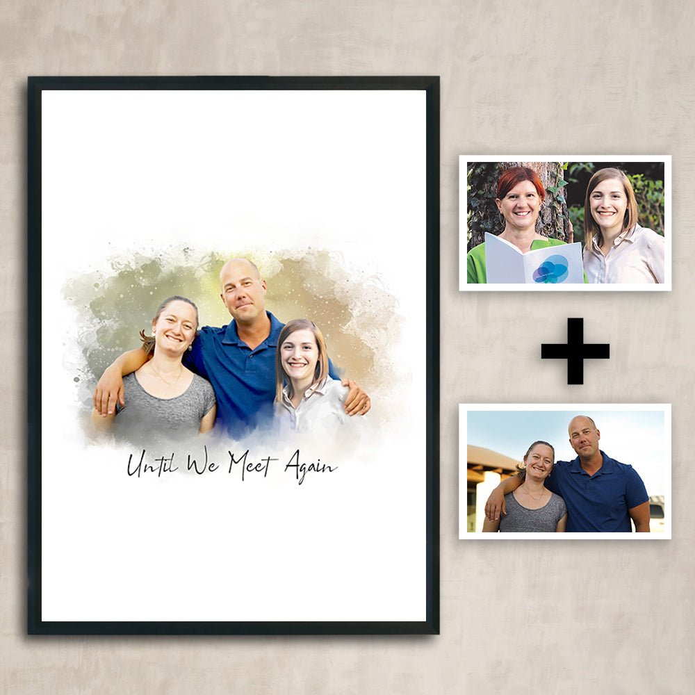 Add deceased loved one to photo custom portrait - FlowerPup