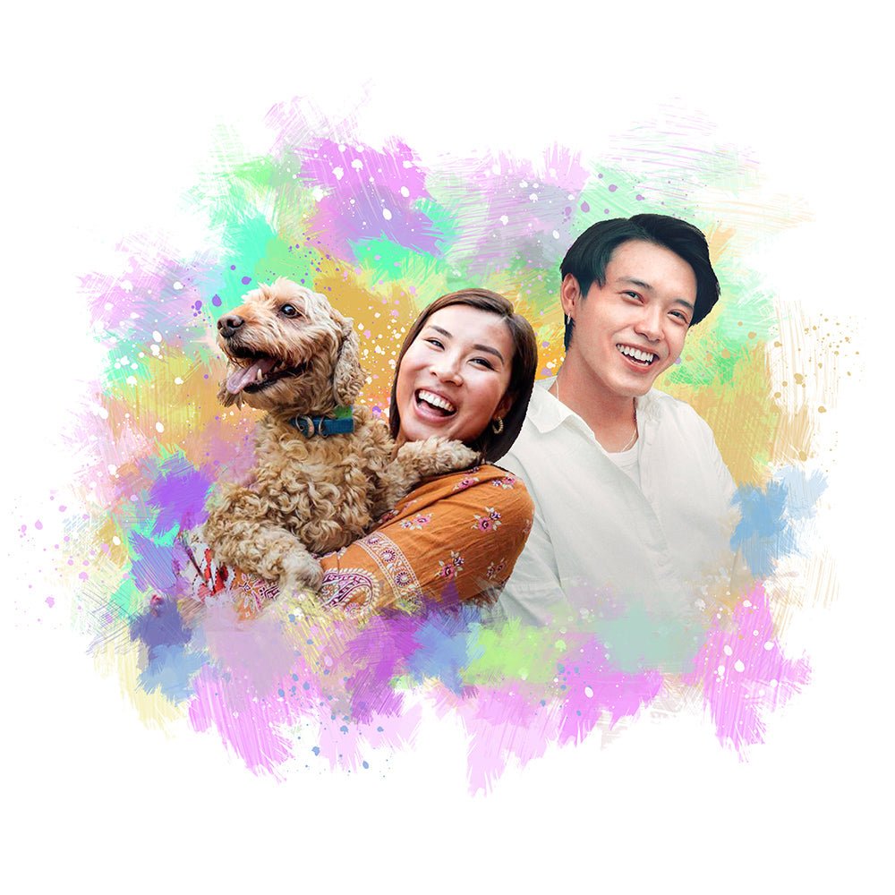 Add deceased loved one to photo custom portrait - FlowerPup