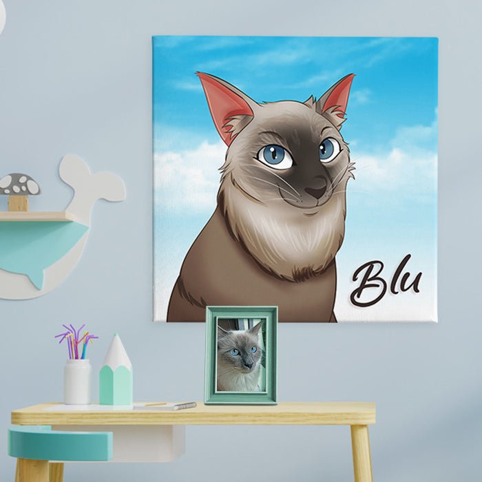Cartoon style custom pet portrait - FlowerPup