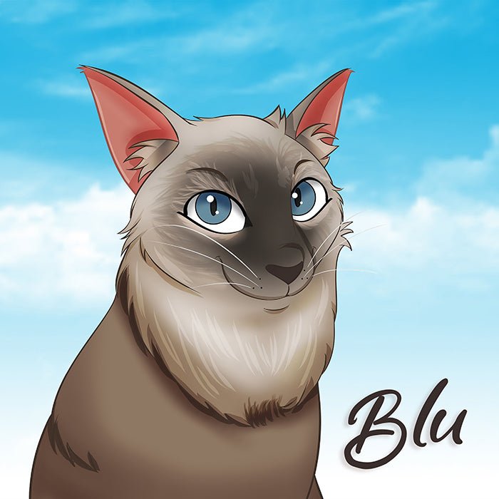 Cartoon style custom pet portrait - FlowerPup