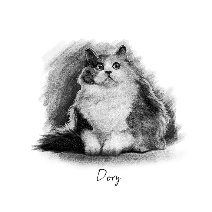 Charcoal Art Pet Portraits - FlowerPup