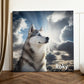 Dog in Heaven portrait - FlowerPup