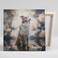 Dog in Heaven portrait - FlowerPup
