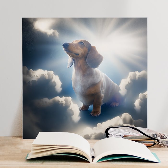 Dog in Heaven portrait - FlowerPup