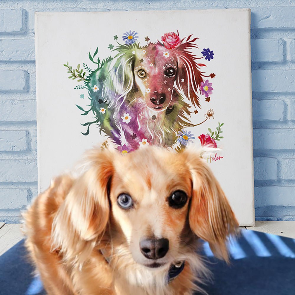 Flowerpup custom pet portrait - FlowerPup