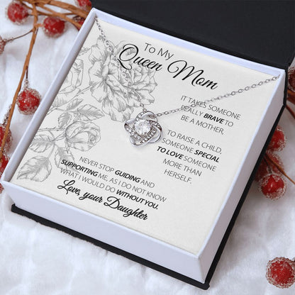Rose Queen Mom - Love Knot Necklace - FlowerPup