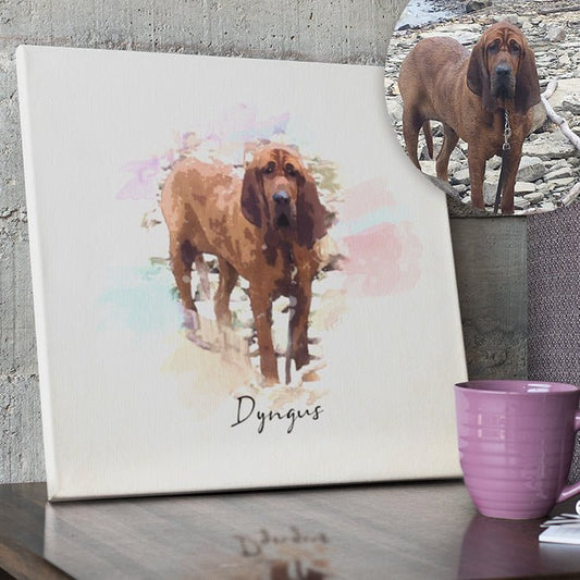 Watercolor pet Portrait - FlowerPup