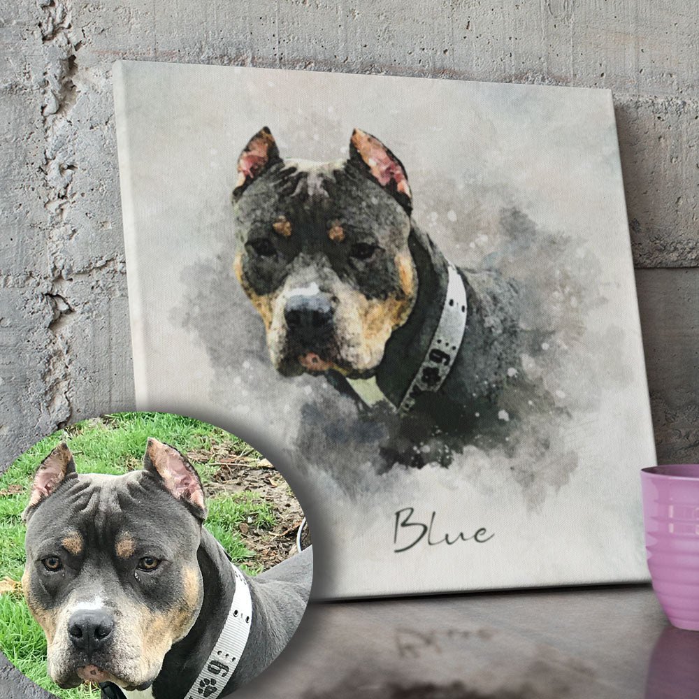Watercolor pet Portrait - FlowerPup