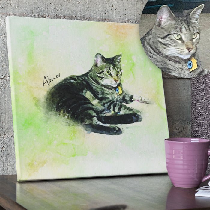 Watercolor pet Portrait - FlowerPup