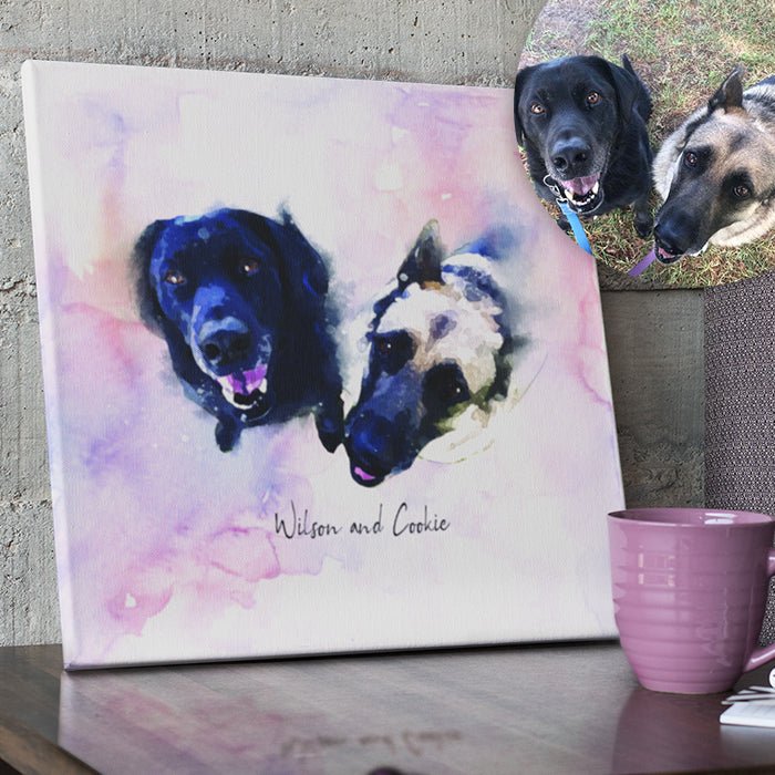 Watercolor pet Portrait - FlowerPup