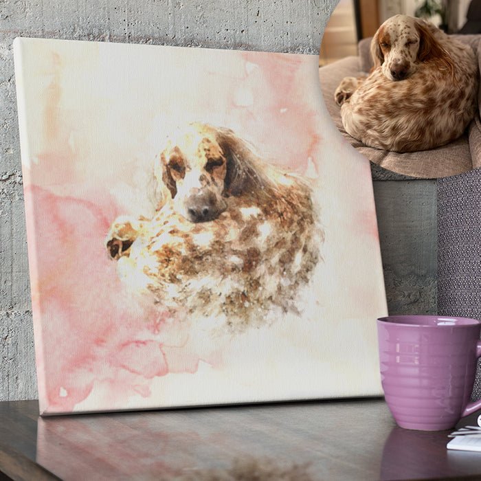 Watercolor pet Portrait - FlowerPup