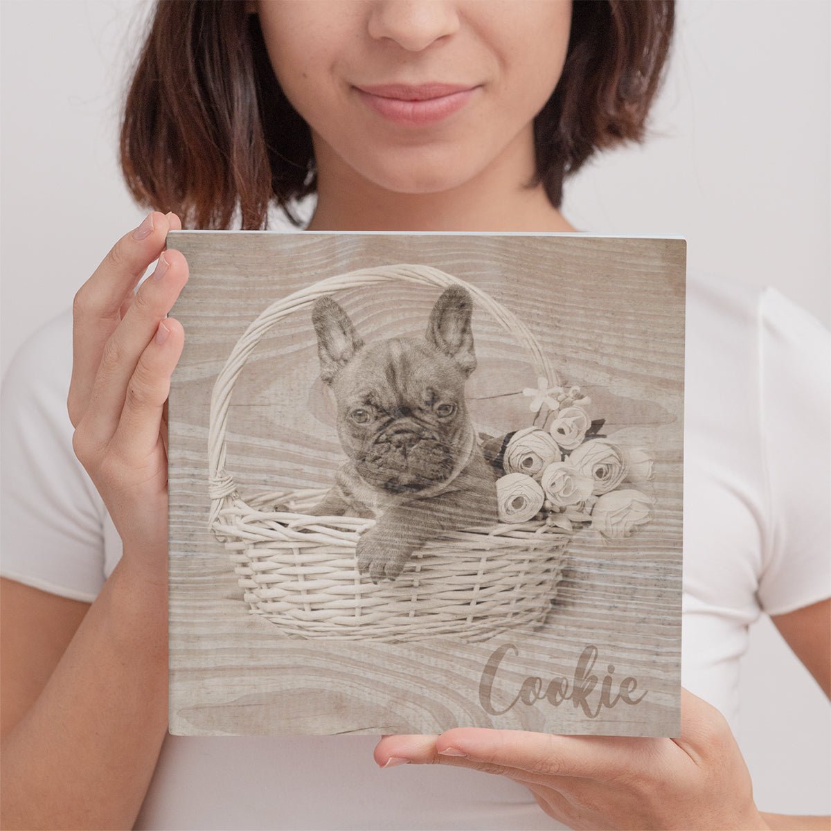 'Wood' custom pet portrait - FlowerPup