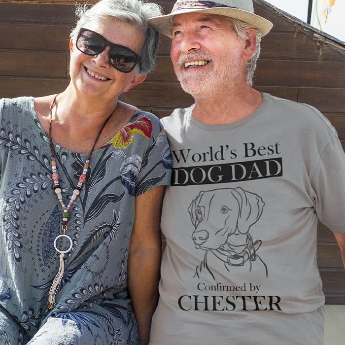 World's Best Dog Dad - Customized LineArt T-Shirt - FlowerPup