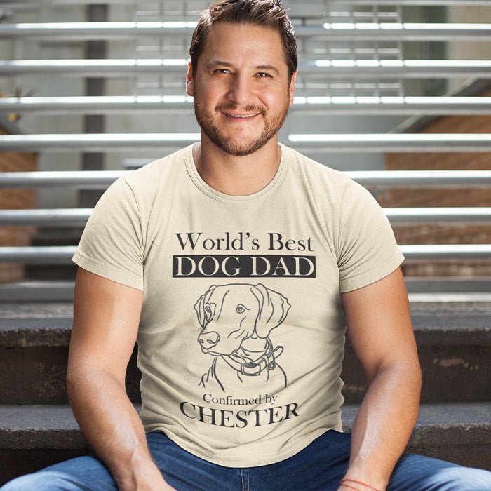 World's Best Dog Dad - Customized LineArt T-Shirt - FlowerPup